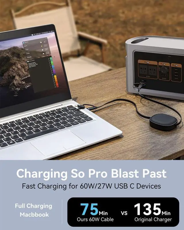 Alt view image 6 of 7 - Multi Charging Cable 2Pack 5 in 1 Retractable Lightning Charger Cable 60W USB C to USB C Fast Charging Multiple USBC Cord Multi Car Charger for iPhone 16/15/14 Pro Max iPad  S24 S23 Tablets
