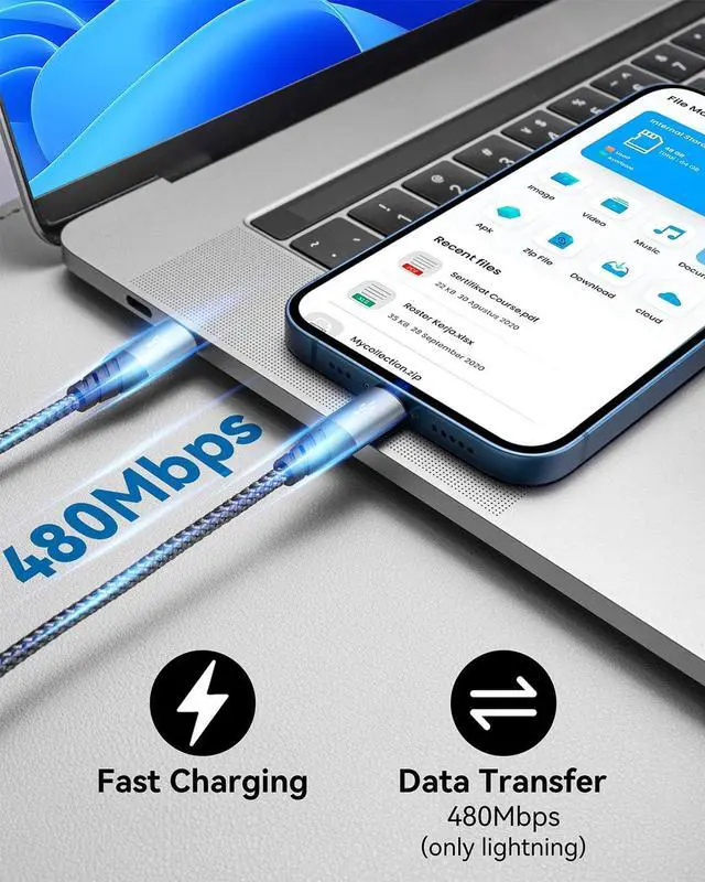 Alt view image 4 of 7 - USB C Multi Charging Cable 3A [2Pack 4FT] 3 in 1 Charging Cable Nylon Braided Multiple Phone Charger Cord Fast iPhone Charging Cord with Type-C Micro USB IP Port for iPhone16/15/14/Android and More