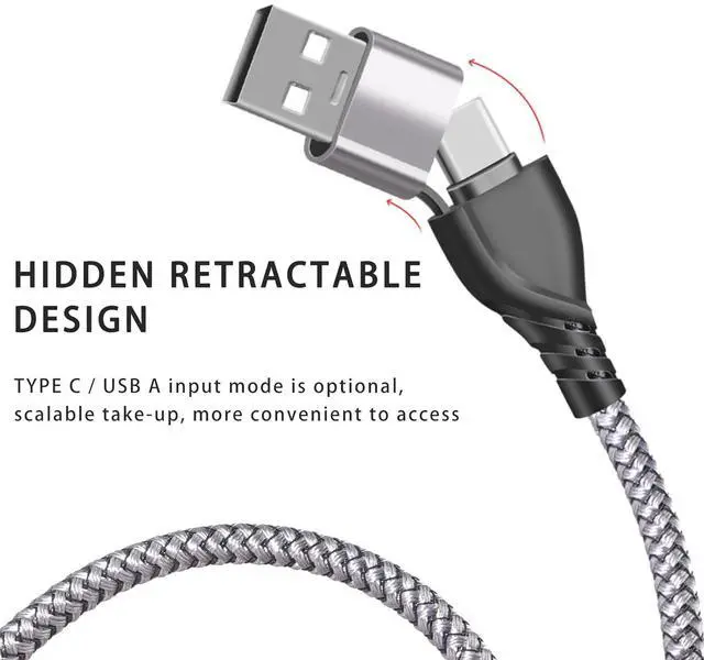 Alt view image 6 of 6 - USB A/C to Multi Charging Cable 4ft 3Pack Universal 6-in-1 USB Cellphone Cables Multiple Charger Cord with Phone/Type C/Micro USB Connectors for Laptop/Tablet/Phone(Gray Black Red)