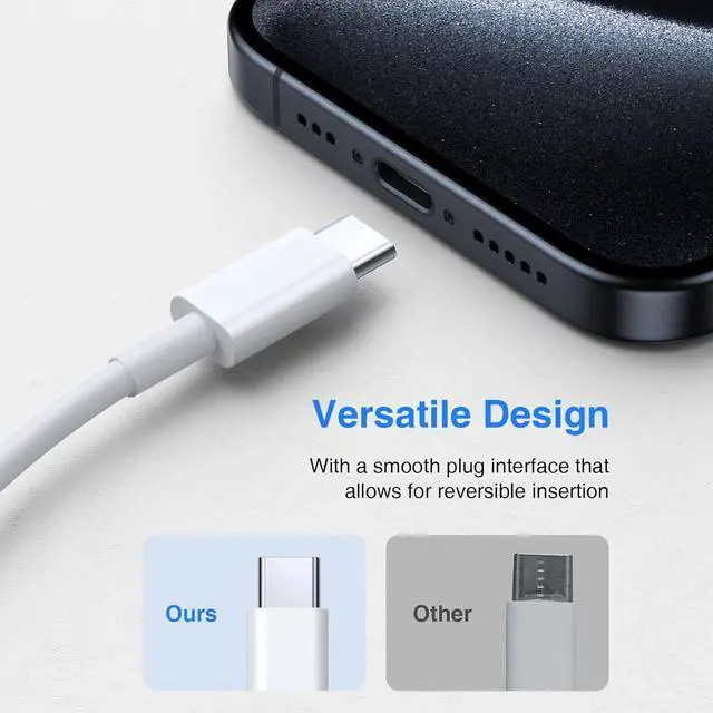 Alt view image 3 of 7 - USB C Cable 2Pack 6FT/1.8M USB A to USB C Cable Fast Charging USB Type C Charger Cable Compatible for  Galaxy S23 S22 S21 S20 S9 Note 10 9 8 iPhone 15 16 Google Pixel OnePlus ect