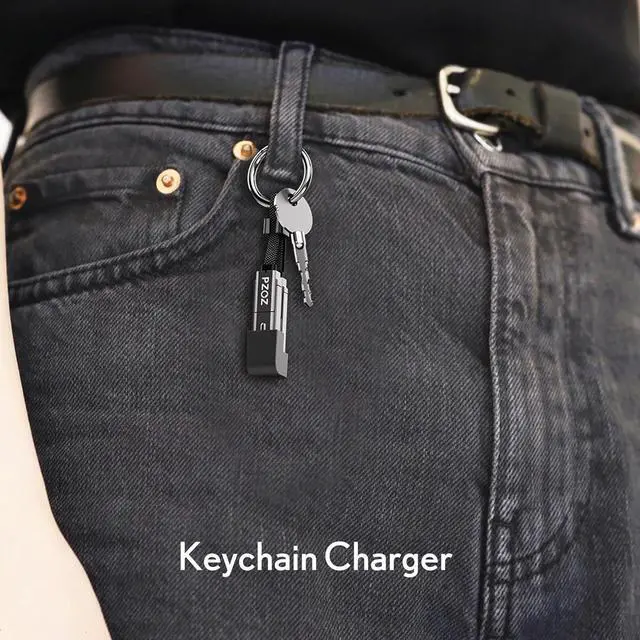 Alt view image 6 of 6 - Multi Charging Cable Keychain Charger Cable with LED Display 4-in-1 Multi USB C Fast Charging Combo Lightning/Type C/USB A/USBC for iPhone iPad MacBook AirPods  Google (60W 7.3 inchs)