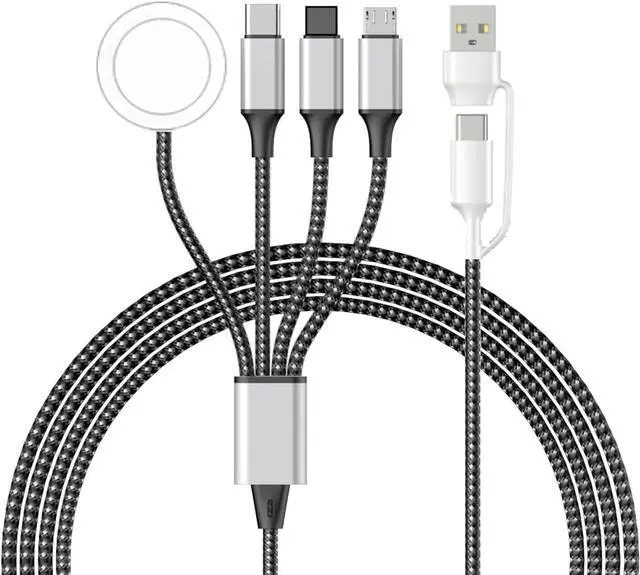 Main image of 4 in 2 Multi Charging Cable for  Watch Charger Upgraded Wireless USB C iWatch Charger Fast Charging with Type C/Light-ning Compatible with iWatch Ultra SE 10-1 i-Phone 16-11 Android (4FT)
