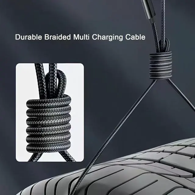 Alt view image 7 of 7 - Multi Charging Cable (2Pack 4FT) 6 in 1 USB A/C Charger Cable Nylon Braided Multiple USB Cable Universal Charging Cord with Type-C Micro USB and IP Port for Cell Phones Tablets and More