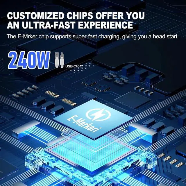 Alt view image 3 of 7 - 4-in-1 Fast Charging Cable 240W USB-A/C to Type-C 4-in-1 Universal Multi USB Charging Cable 240W Max Fast Charger Cord