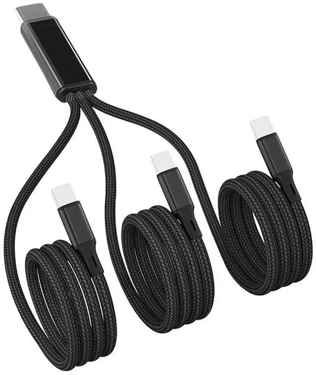 Main image of USB C Multi Charging Cable USB C to 3 USB Type-C Fast Charging Cord 3 in 1 for iPhone 16 15/  Galaxy/Tablets/ S23