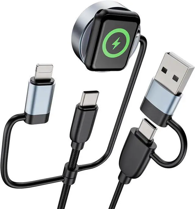 Main image of 240W USB C to USB C Cable Charger 5 in 1 for  Watch Charger Travel Essentials Fast Charging Cable for iWatch iPhone 16/15/14/13 iPad MacBook  S24/S23+ Multi Chargers for All Devices-5FT