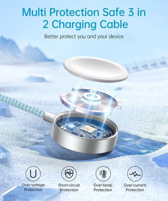 Alt view image 5 of 7 - for  Watch Charger 3 in 2 USB C Cable for iPhone Charger Multi Fast Charging Cable Cord Travel Essentials Compatible with iWatch Ultra/SE/10-1 & iPhone 16/15/14/Galaxy S25-22 iPad 4FT Blue