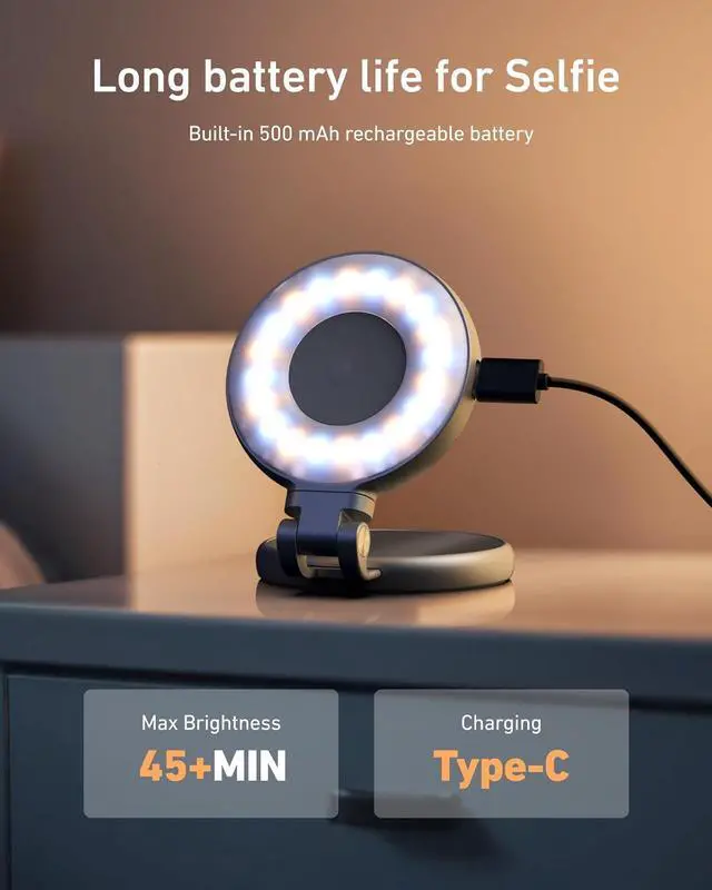 Alt view image 6 of 7 - Magnetic Selfie Light Phone Light Compatible with iPhone Magsafe Selfie Ring Light with Mirror for Selfies/Photography/TikTok/Zoom Calls/Video Conference
