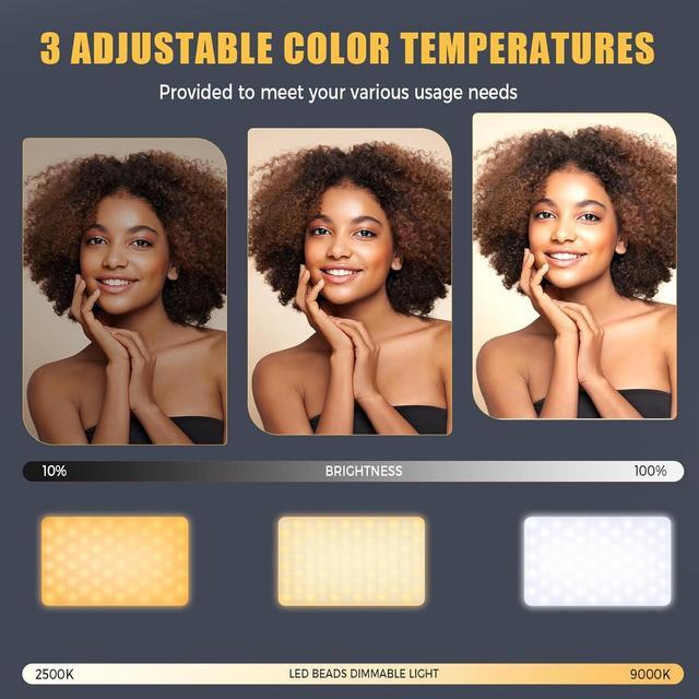 Alt view image 2 of 7 - 168 LED Selfie Light for iPhone Portable Phone Light Clip 3000Mah 3 Modes Rechargeable Alix Earle Lighting for Video Recording for iPhone Camera Laptop iPad Video Conference TikTok Makeup