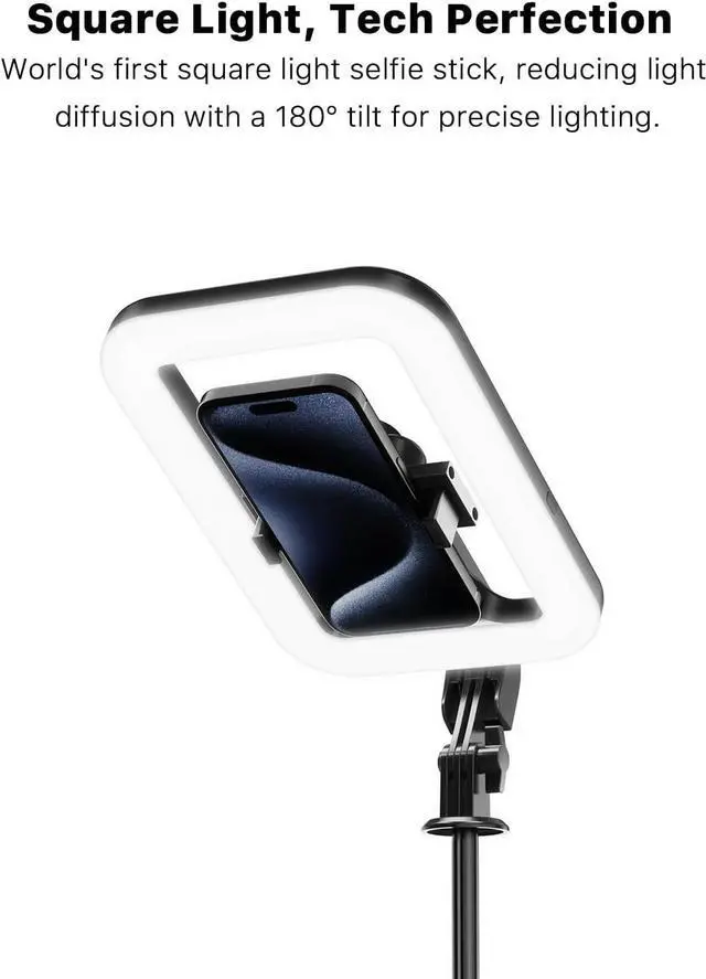 Alt view image 3 of 7 - Selfie Ring Light with 72 Tripod Stand - Extendable Selfie Stick with Light for Phone Live Streaming Makeup Travel Gaming Video Includes Phone Holder& USB-C Powered