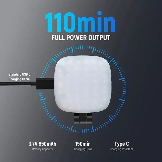 Alt view image 6 of 7 - BASICS Magnetic Selfie Light Compatible with MagSafe iPhone CRI95 700lx/0.3m Folding LED Phone Fill Ring Lighting with Mirror for Zoom Makeup Photography Recording Video Conference Black NL48B