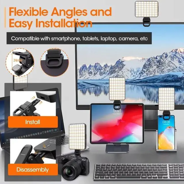 Alt view image 4 of 6 - Magnetic Selfie Light Portable Phone Clip 6 oz Rechargeable Ring Light for iPhone Laptop Camera 10-Hour Working 3 Light Modes for TikTok Instagram Vlog Video Recording