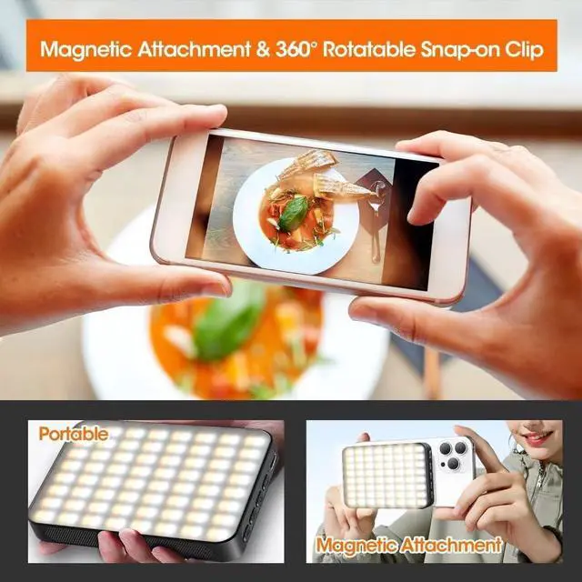 Alt view image 5 of 6 - Magnetic Selfie Light Portable Phone Clip 6 oz Rechargeable Ring Light for iPhone Laptop Camera 10-Hour Working 3 Light Modes for TikTok Instagram Vlog Video Recording