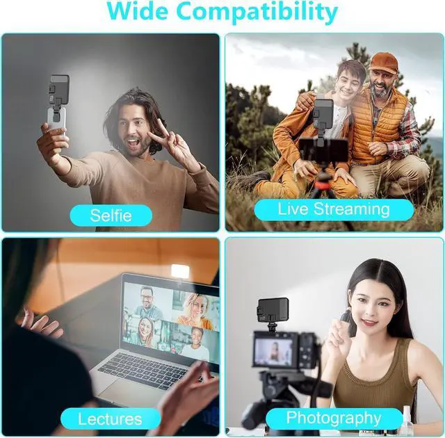 Alt view image 5 of 7 - RGB Video Light 360° Full Color Selfie Light LED Camera Light with 3 Cold Shoe Mounts/CRI 97+/20 Scene Modes/2200mAh Rechargeable Portable Phone Light Photography Selfie Lighting