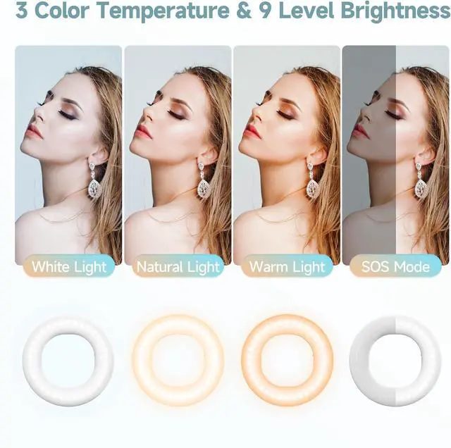 Alt view image 2 of 7 - Clip on Ring Light Rechargeable Selfie Fill Light Portable Selfie Ring Light with 3 Adjustable Light Modes Video Conference Light for iPhone Laptop iPad Zoom Meeting Make up Video