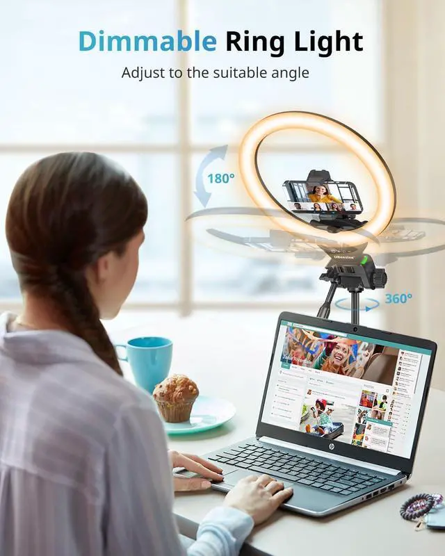 Alt view image 5 of 6 - 12 RGB Selfie Ring Light with 62 Tripod Stand for Video RecordingLive Streaming(YouTube Instagram TIK Tok) Compatible with Phones Cameras and Webcams