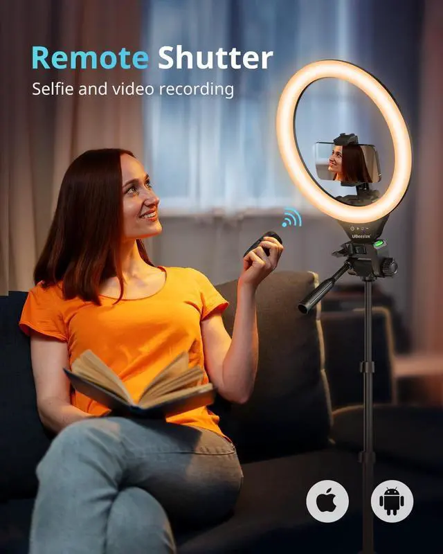 Alt view image 6 of 6 - 12 RGB Selfie Ring Light with 62 Tripod Stand for Video RecordingLive Streaming(YouTube Instagram TIK Tok) Compatible with Phones Cameras and Webcams