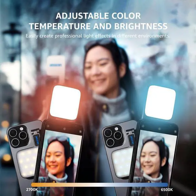 Alt view image 3 of 7 - Go Magnetic Phone Selfie Light Portable LED Light with Built-in Mirror for Selfie Makeup Video Conference TikTok (Pink)