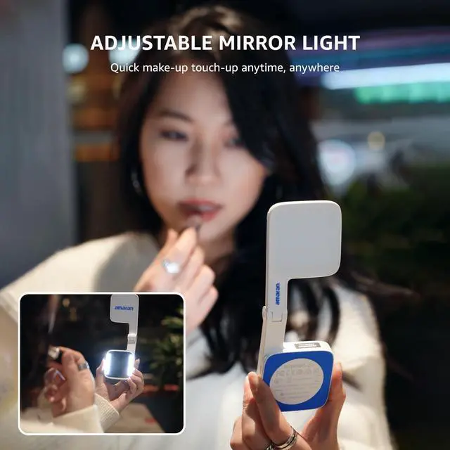 Alt view image 4 of 7 - Go Magnetic Phone Selfie Light Portable LED Light with Built-in Mirror for Selfie Makeup Video Conference TikTok (Pink)