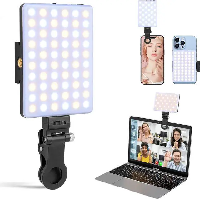 Main image of Rechargeable Clip Fill Video Conference Light Selfie Light for Phone Android Camera iPad Laptop LED Phone for Makeup TikTok Selfie Vlog