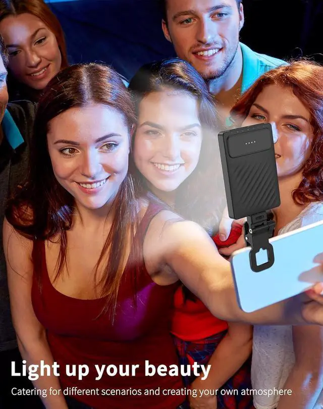 Alt view image 7 of 7 - Selfie Light for iPhone:3000mAh Phone Light Clip with 120 LEDs & CRI95+ Compatible with iPhone/Laptops/Tablets/Cameras for Video Recording/Selfies/Live Streaming/Zoom/YouTube