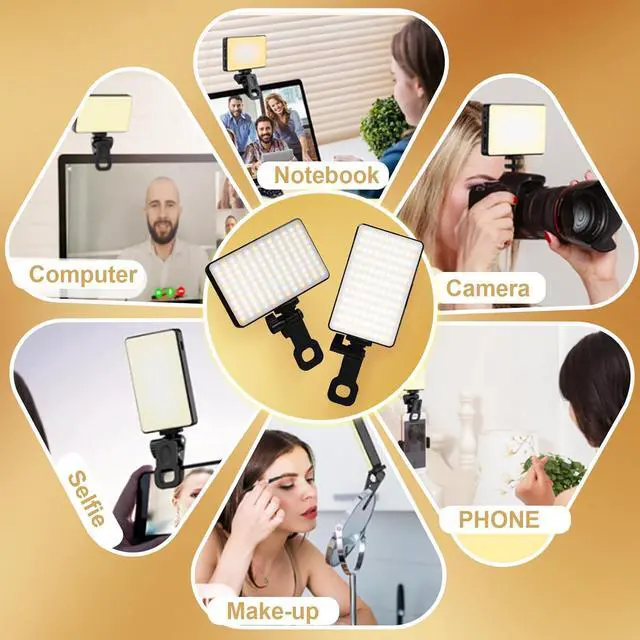 Alt view image 6 of 6 - Selfie Light for iPhone with 120 LEDs 3000mAh Rechargeable Portable Selfie Light Led Phone Light fo Ideal for Video Conferencing Makeup and TikTok. Compatible with Phone Laptop and Camera