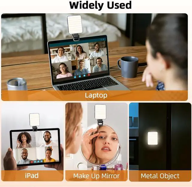 Alt view image 6 of 7 - Magnetic Selfie Light for Cell Phone 128 Led Selfie Light Compatible with Magsafe Rechargeable Portable Clip Fill Light with 3 Lights Modes for Phone Camera Laptop Camera