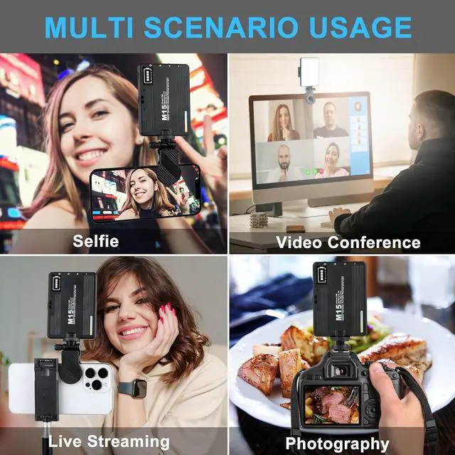 Alt view image 6 of 7 - Portable Selfie Phone Light with Front & Back Clip LED Video Light Photography Lighting Lamp with 3 Light Modes for iPhone Computer Laptop Cameras Vlogging Makeup Tiktok