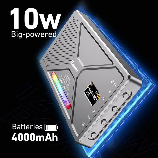 Alt view image 3 of 7 - NA225 Smartphone Photo Selfie Light 10W Portable RGB Video Phone Camera Light App Control 2500-9900K 4000mAh Rechargeable Battery Fill for Studio Photography Vlogging Streaming Live Beauty and Video