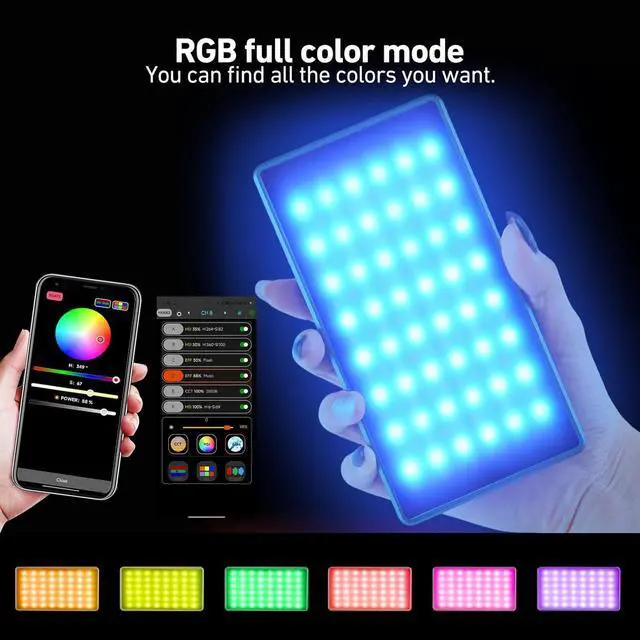 Alt view image 4 of 7 - NA225 Smartphone Photo Selfie Light 10W Portable RGB Video Phone Camera Light App Control 2500-9900K 4000mAh Rechargeable Battery Fill for Studio Photography Vlogging Streaming Live Beauty and Video