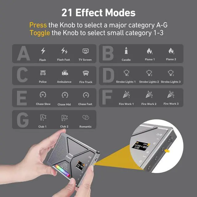 Alt view image 6 of 7 - NA225 Smartphone Photo Selfie Light 10W Portable RGB Video Phone Camera Light App Control 2500-9900K 4000mAh Rechargeable Battery Fill for Studio Photography Vlogging Streaming Live Beauty and Video