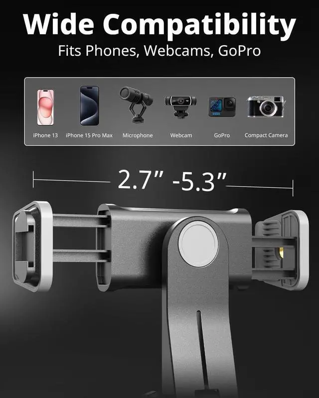 Alt view image 6 of 6 - 10 Selfie Ring Light with Tripod Stand & Cell Phone Holder Dimmable Desktop LED Circle Light for Live Streaming/Makeup/YouTube/TIK Tok Compatible with iOS and Android Phones Black