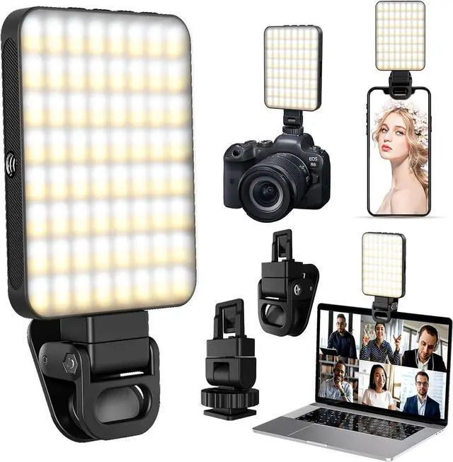 Alt view image 2 of 6 - Selfie Light Rechargeable Portable Clip-on Selfie Fill Ligh for Smart Phone Photography Camera Video Girl Makes up