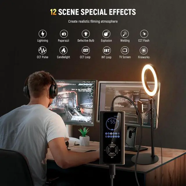 Alt view image 4 of 7 - 8 Desk Ring Light with Stand Circle Selfie Light with Phone Holder for iPhone Streaming Vlogging Video Recording 18W Video Conference Lighting Kit for Laptop Computer Zoom Call Podcast RH8B