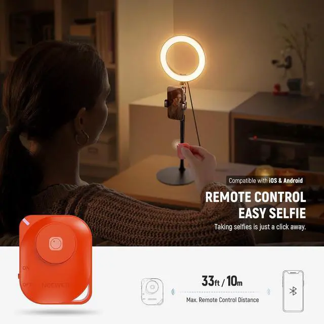 Alt view image 6 of 7 - 8 Desk Ring Light with Stand Circle Selfie Light with Phone Holder for iPhone Streaming Vlogging Video Recording 18W Video Conference Lighting Kit for Laptop Computer Zoom Call Podcast RH8B