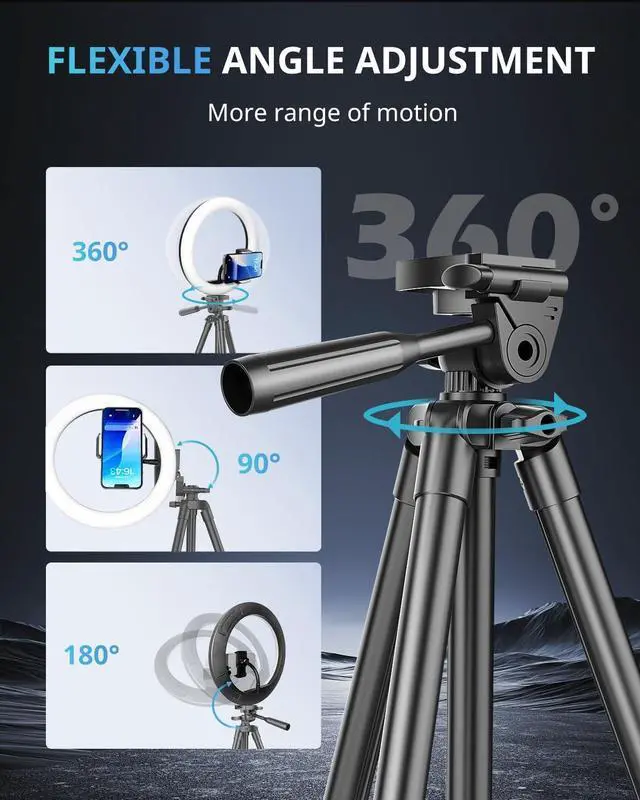 Alt view image 4 of 6 - 12 RGB Ring Light with 50 Tripod Stand & Phone Holder Dimmable Selfie Light for TikTok YouTube Live Streaming & Photography