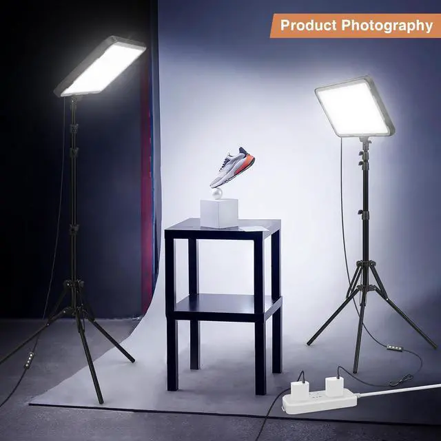 Alt view image 6 of 7 - 2 Pack LED Video Light with 63 Tripod Stand 2500-8500K Dimmable Photography Lighting Kit 15W Soft Studio Lighting for Video Recording/Filming/Game Streaming/YouTube/Podcast USB Charger