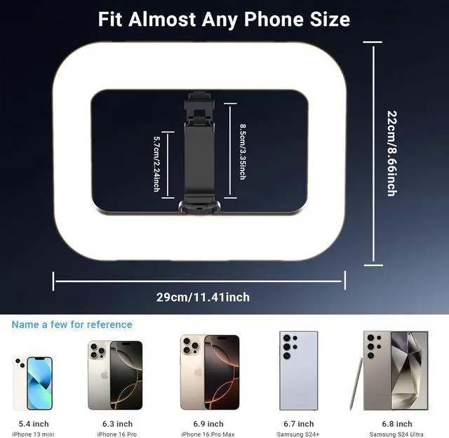 Alt view image 3 of 7 - Rechargeable Ring Light Without Stand Cordless Square Ring Light for 360 Photo Booth Accessories Phone Video Stabilizer for iPhone with 4000mAh Built-in Battery for Video Recording Streaming