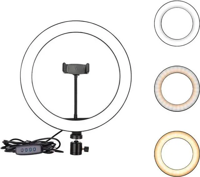 Main image of Ring Light Dimmable with 3 Light Modes & 10 Brightness Level LED Ring Fill Lights for Phone Live Stream Makeup YouTube Shooting (C(10Ring Light with Clip))