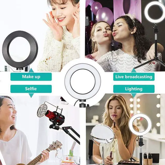 Alt view image 6 of 7 - Ring Light Dimmable with 3 Light Modes & 10 Brightness Level LED Ring Fill Lights for Phone Live Stream Makeup YouTube Shooting (C(10Ring Light with Clip))