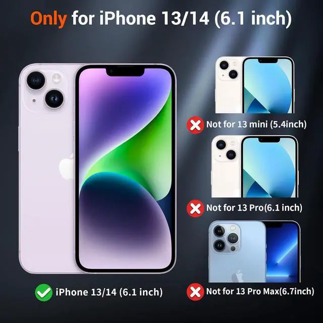 Alt view image 2 of 7 - Magnetic for iPhone 14 Case & iPhone 13 Case (Compatible with MagSafe)(Military Grade Drop Protection) Slim Translucent Matte Shockproof Phone Cover Black