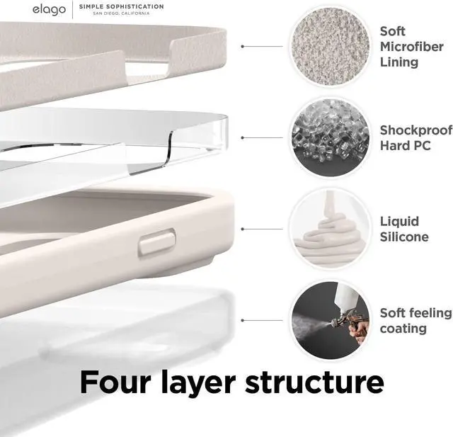 Alt view image 5 of 7 - Compatible with iPhone 14 Pro Case Liquid Silicone Case Full Body Protective Cover Shockproof Slim Phone Case Anti-Scratch Soft Microfiber Lining 6.1 inch (Stone)