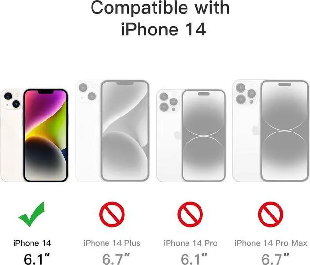 Alt view image 2 of 6 - Case for iPhone 14 6.1-Inch Non-Yellowing Shockproof Phone Bumper Cover Anti-Scratch Clear Back (Deep Purple)