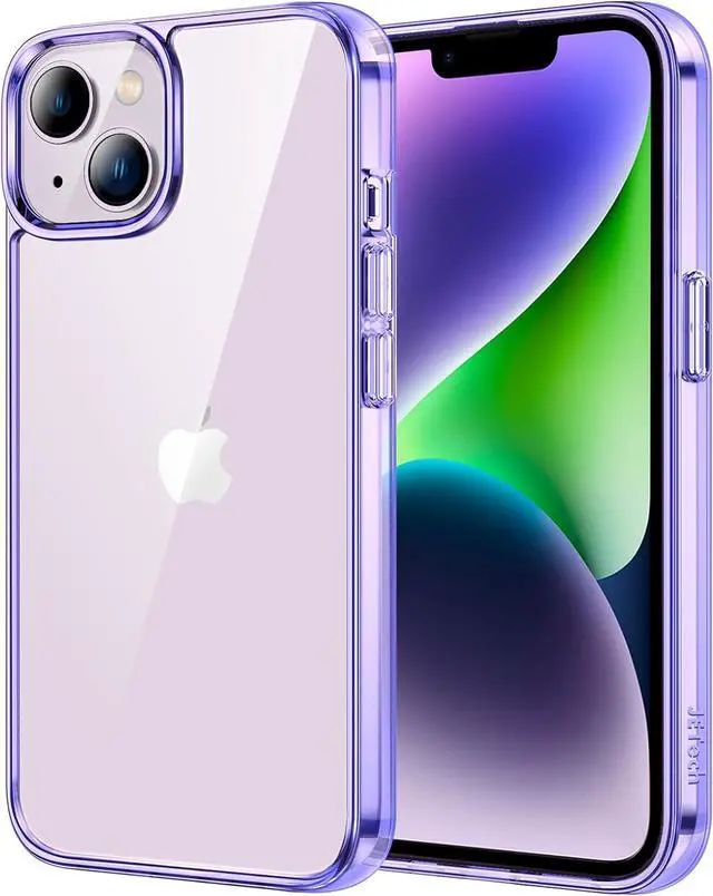 Main image of Case for iPhone 14 6.1-Inch Non-Yellowing Shockproof Phone Bumper Cover Anti-Scratch Clear Back (Deep Purple)