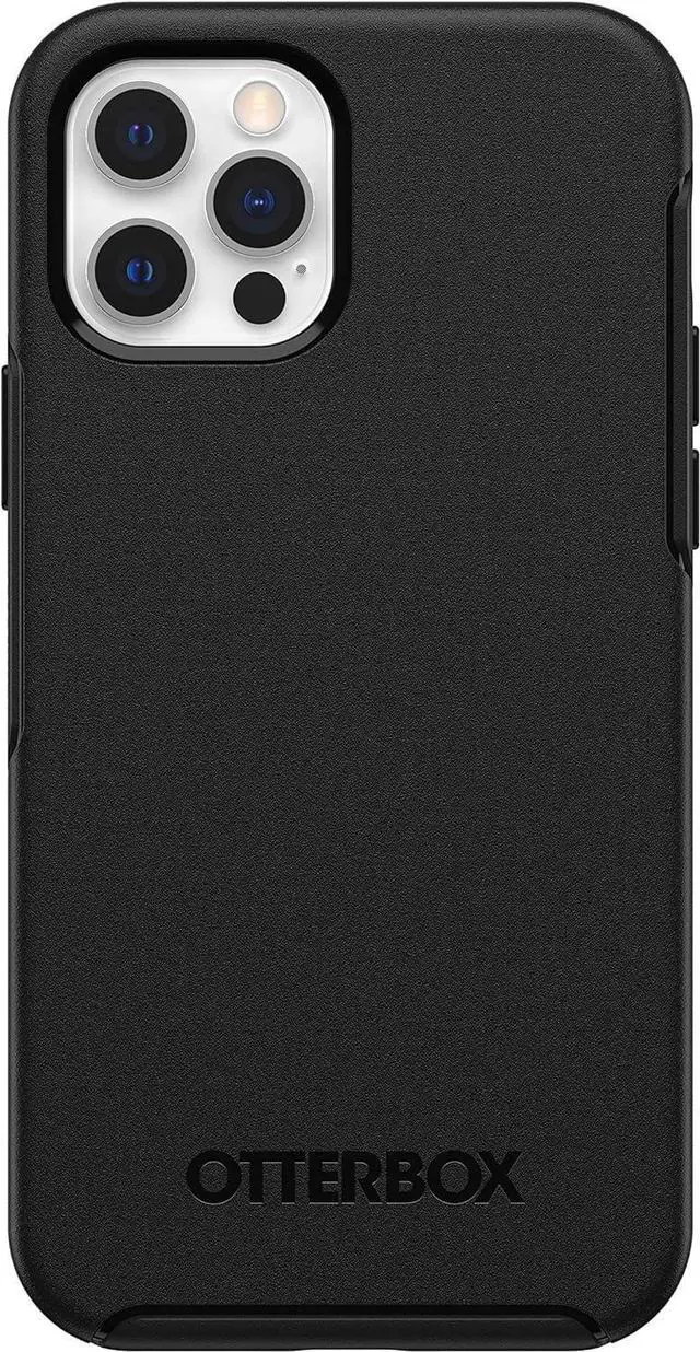 Alt view image 2 of 3 - iPhone 12 & iPhone 12 Pro Symmetry Series Case - Black Ultra-Sleek Wireless Charging Compatible Raised Edges Protect Camera & Screen