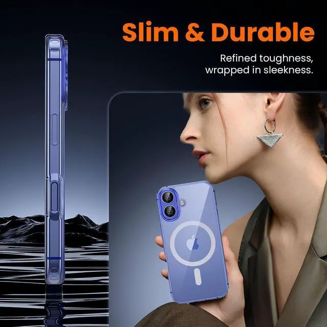 Alt view image 7 of 7 - 3 in 1 for iPhone 16 Case Clear with MagSafe Not Yellowing Screen Protector*1 Camera Lens Protector*1 Military-Grade Protection for iPhone 16 Phone Case 6.1 inch Clear