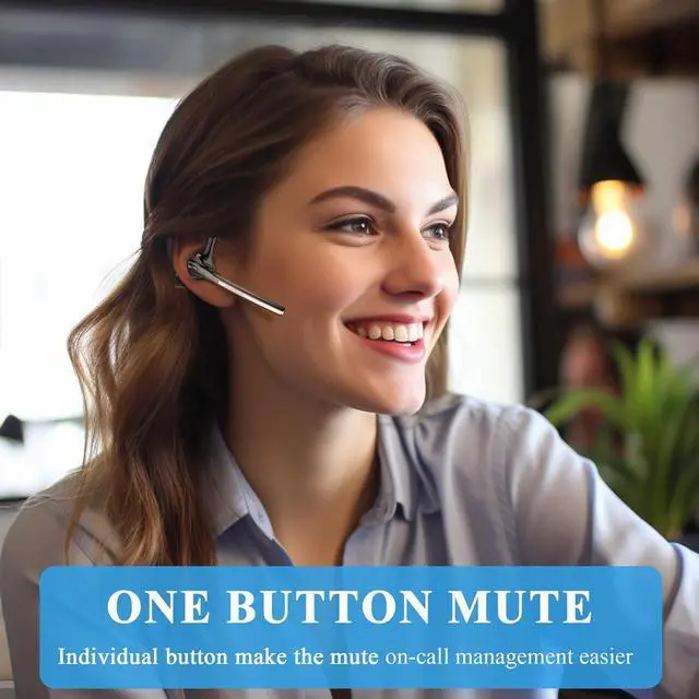 Alt view image 6 of 7 - Bluetooth Headset V5.2 Wireless Bluetooth Earpiece with 750mAH Charging Case 64Hrs Talktime Wireless Headset with CVC8.0 Dual Mic Noise Canceling for iPhone Cellphone Trucker Work