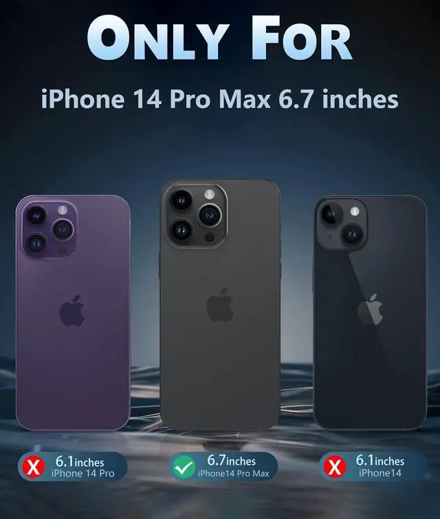 Alt view image 2 of 6 - for iPhone 14 Pro-Max Case: Clear Transparent Magnetic Drop Protective Cases | Shockproof Slim Thin Anti-Yellowing Cover & Shatterproof Rugged Hard Crystal TPU Phonecase