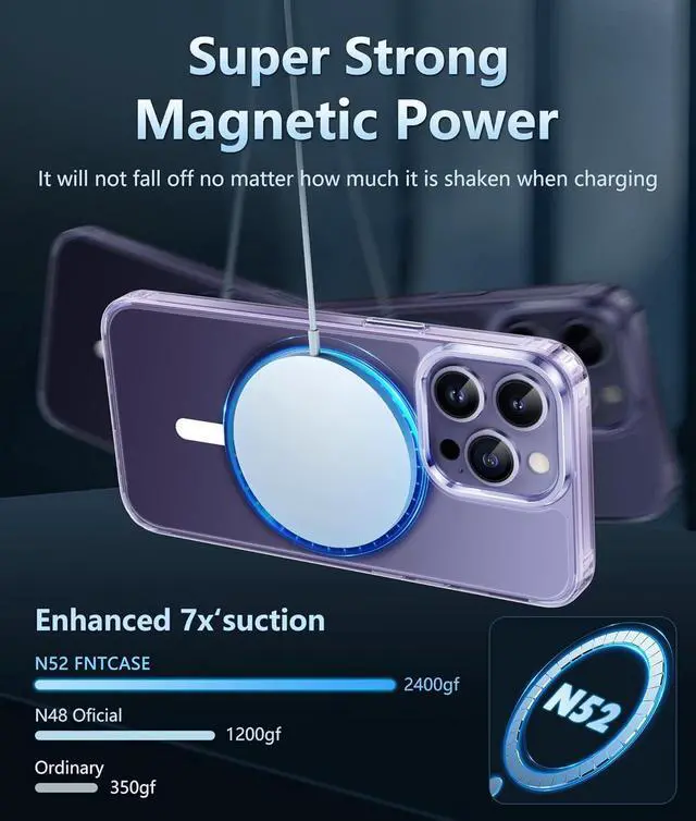 Alt view image 3 of 6 - for iPhone 14 Pro-Max Case: Clear Transparent Magnetic Drop Protective Cases | Shockproof Slim Thin Anti-Yellowing Cover & Shatterproof Rugged Hard Crystal TPU Phonecase