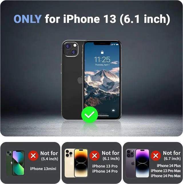 Alt view image 7 of 7 - for iPhone 13 case with [Compatible with MagSafe][Military Grade Drop Protection][Heavy Duty Protection][Non-Slip][Shockproof] with 2-Layer Durable Bumper Phone Case 6.1-Black